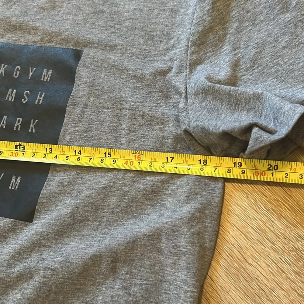 Medium, gray gym, shark T-shirt